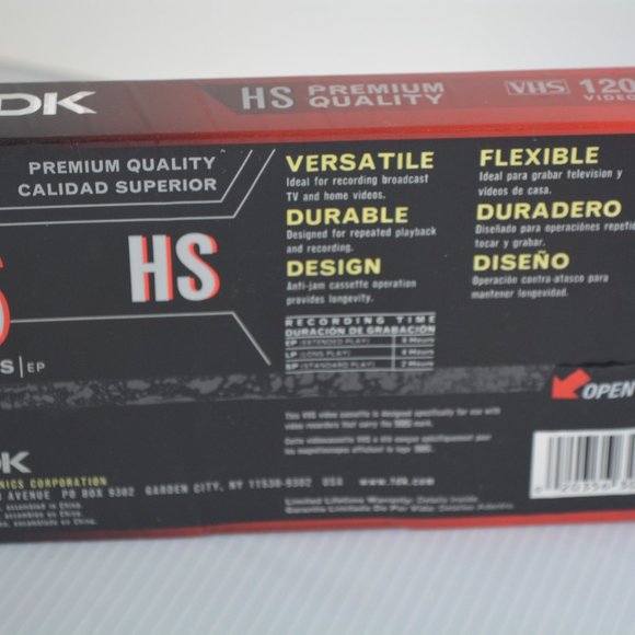 TDK T-120 HS Premium Quality 6 hours VHS blank Recording video cassette tape NEW - Picture 3 of 4